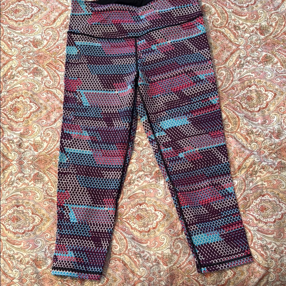 Victoria's Secret Purple and Blue Leggings Geometric Pattern